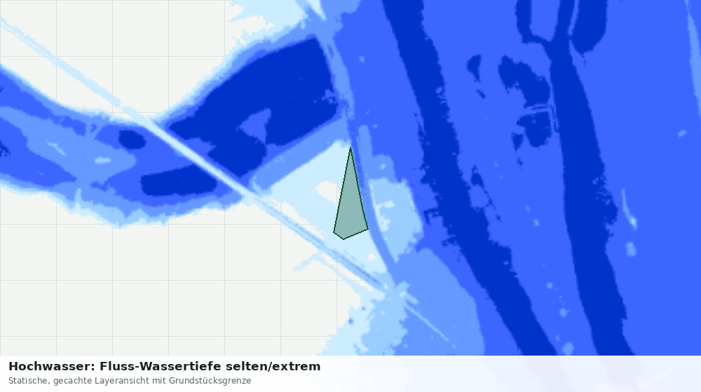 Statische Kartenansicht: Hochwasser: Fluss-Wassertiefe selten/extrem