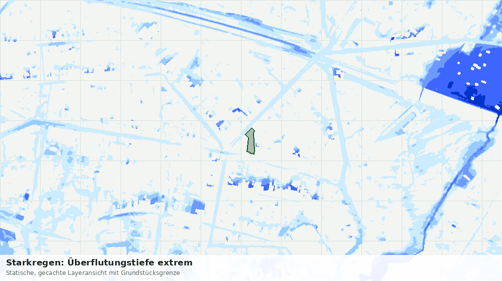 Statische Kartenansicht: Starkregen: Überflutungstiefe extrem