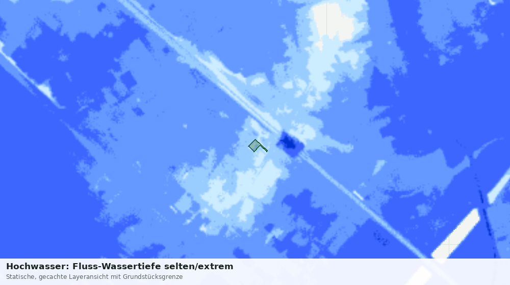 Statische Kartenansicht: Hochwasser: Fluss-Wassertiefe selten/extrem