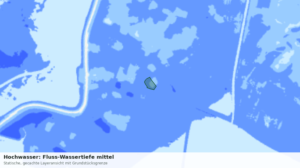 Statische Kartenansicht: Hochwasser: Fluss-Wassertiefe mittel