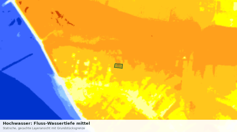 Statische Kartenansicht: Hochwasser: Fluss-Wassertiefe mittel