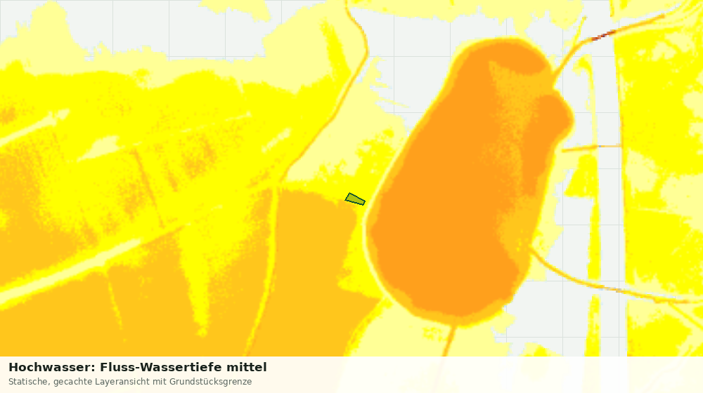 Statische Kartenansicht: Hochwasser: Fluss-Wassertiefe mittel