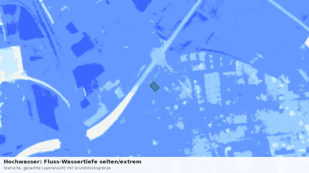 Statische Kartenansicht: Hochwasser: Fluss-Wassertiefe selten/extrem