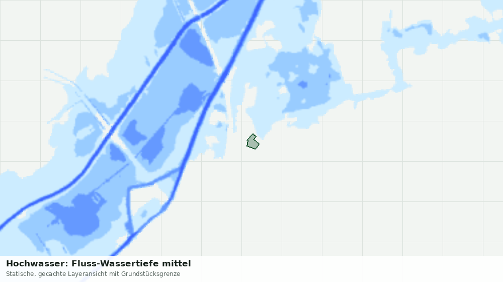Statische Kartenansicht: Hochwasser: Fluss-Wassertiefe mittel