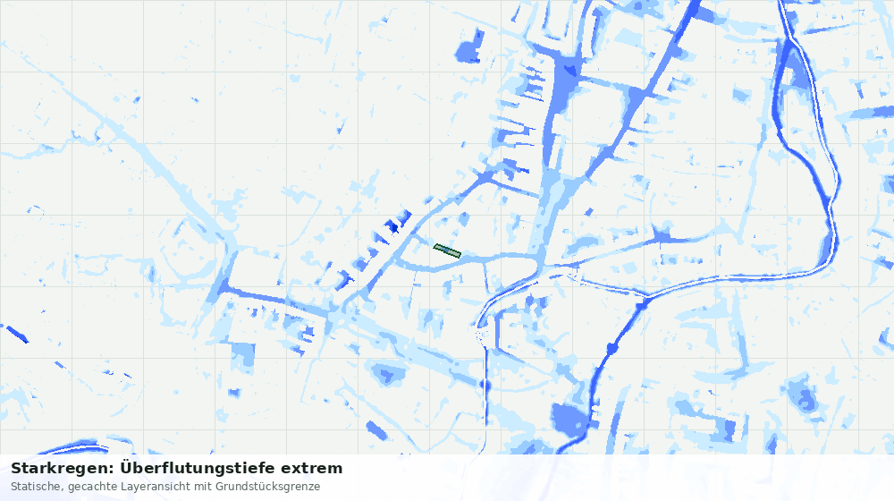 Statische Kartenansicht: Starkregen: Überflutungstiefe extrem