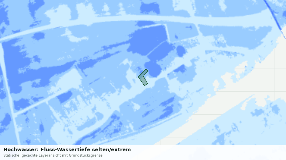 Statische Kartenansicht: Hochwasser: Fluss-Wassertiefe selten/extrem