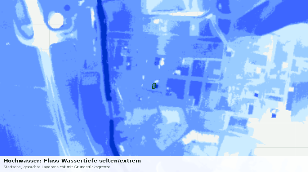 Statische Kartenansicht: Hochwasser: Fluss-Wassertiefe selten/extrem