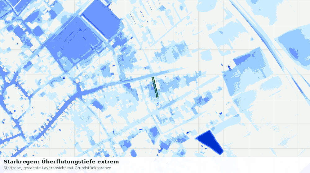 Statische Kartenansicht: Starkregen: Überflutungstiefe extrem