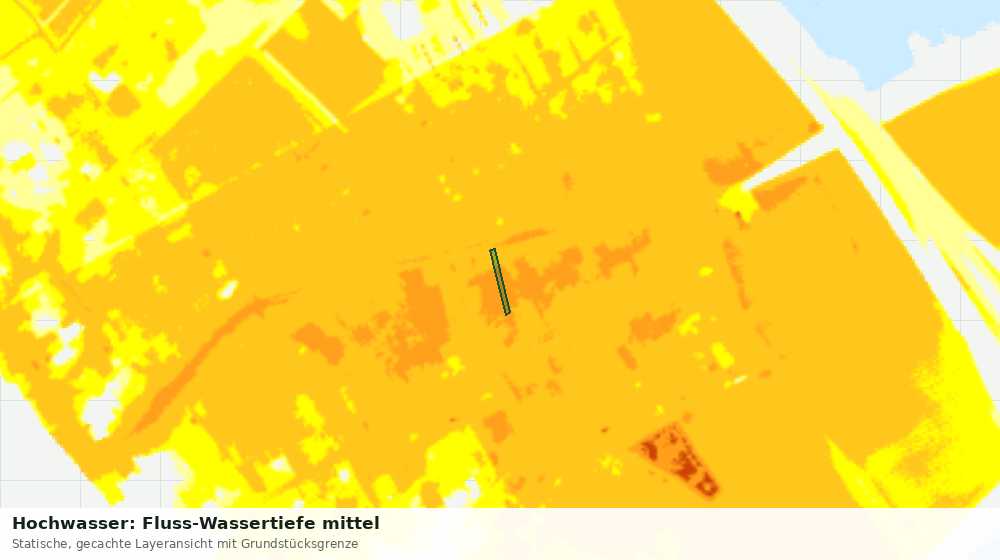 Statische Kartenansicht: Hochwasser: Fluss-Wassertiefe mittel