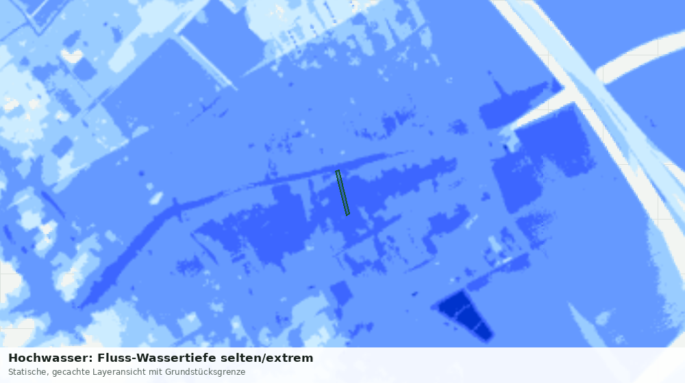 Statische Kartenansicht: Hochwasser: Fluss-Wassertiefe selten/extrem