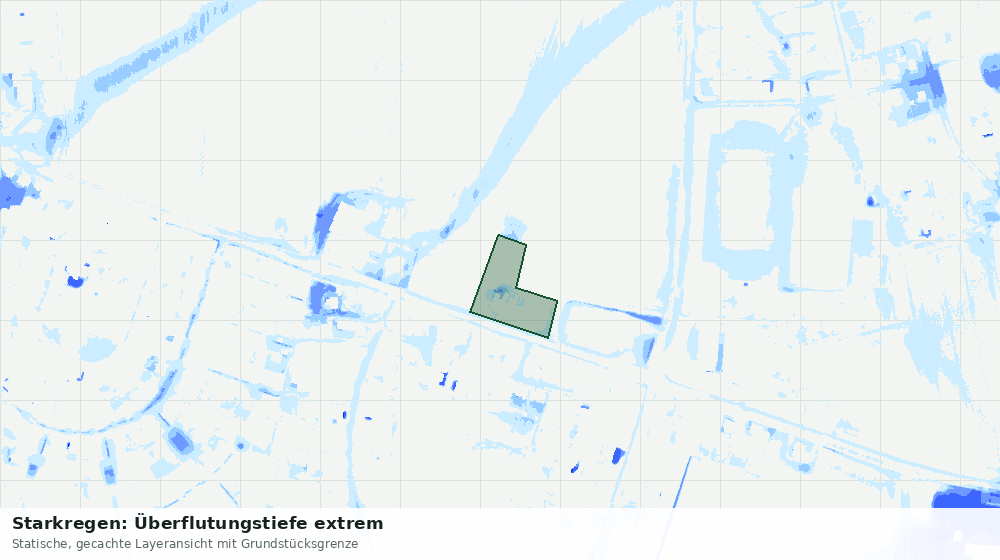 Statische Kartenansicht: Starkregen: Überflutungstiefe extrem