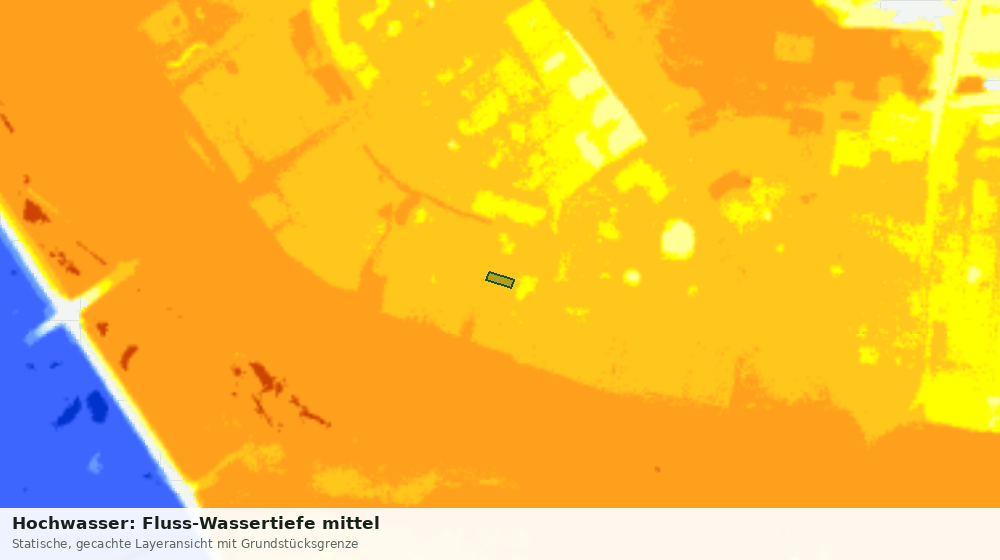Statische Kartenansicht: Hochwasser: Fluss-Wassertiefe mittel