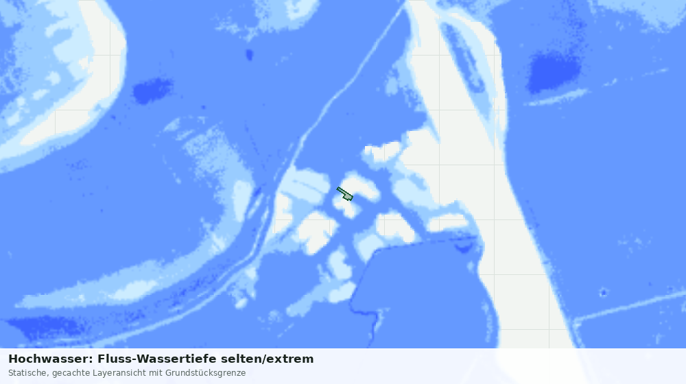 Statische Kartenansicht: Hochwasser: Fluss-Wassertiefe selten/extrem