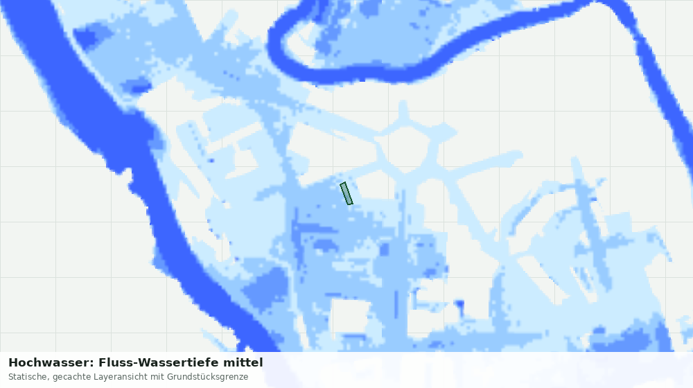 Statische Kartenansicht: Hochwasser: Fluss-Wassertiefe mittel