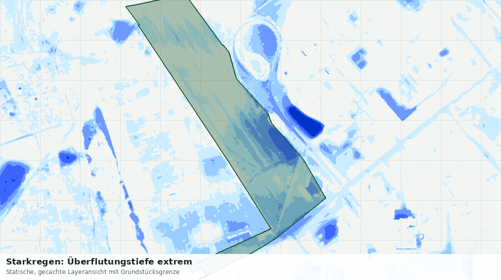 Statische Kartenansicht: Starkregen: Überflutungstiefe extrem