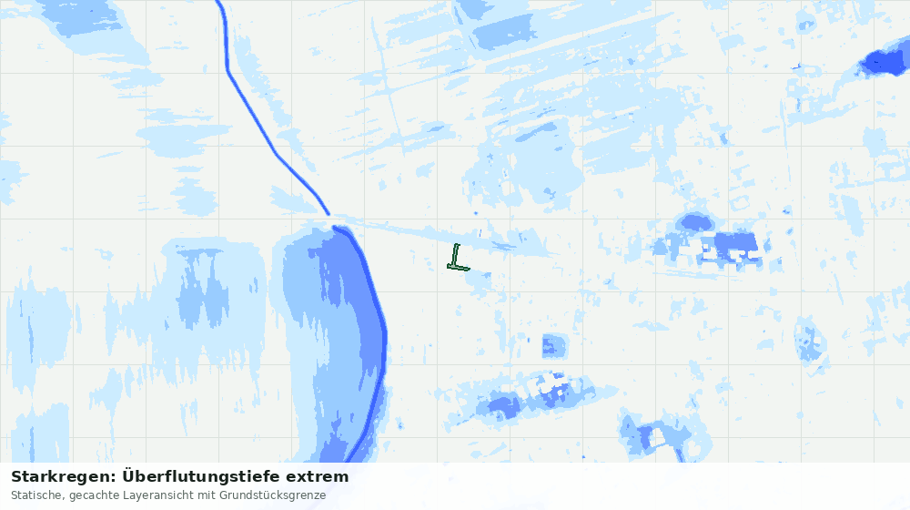 Statische Kartenansicht: Starkregen: Überflutungstiefe extrem
