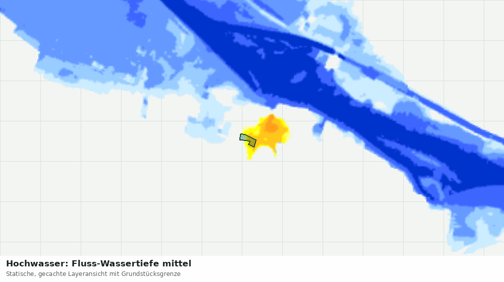 Statische Kartenansicht: Hochwasser: Fluss-Wassertiefe mittel