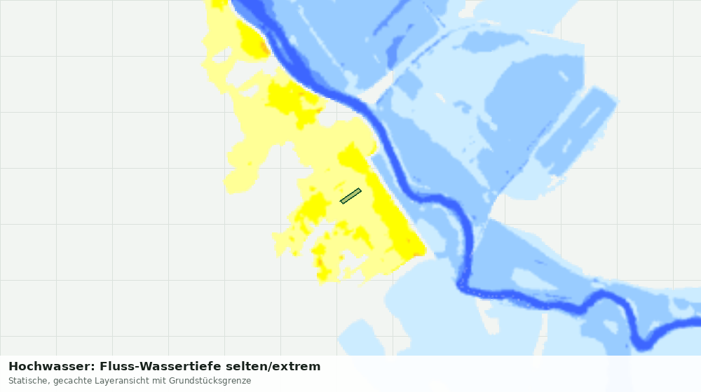 Statische Kartenansicht: Hochwasser: Fluss-Wassertiefe selten/extrem