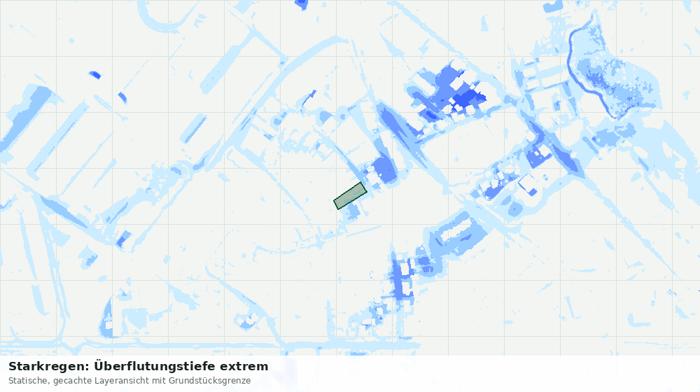 Statische Kartenansicht: Starkregen: Überflutungstiefe extrem