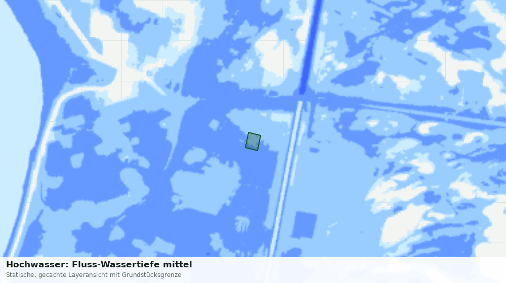 Statische Kartenansicht: Hochwasser: Fluss-Wassertiefe mittel