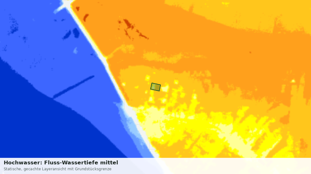 Statische Kartenansicht: Hochwasser: Fluss-Wassertiefe mittel