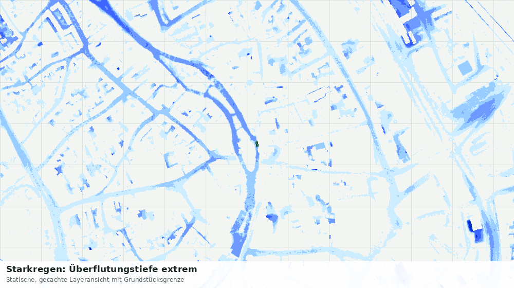 Statische Kartenansicht: Starkregen: Überflutungstiefe extrem