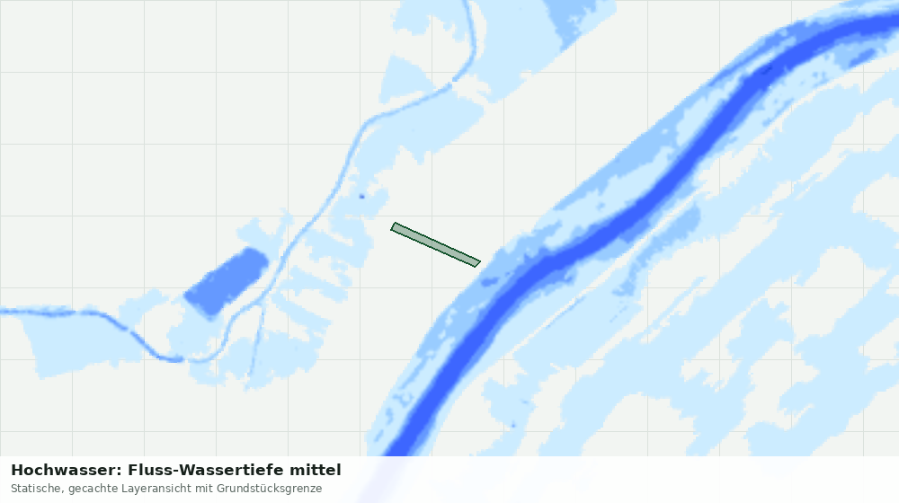 Statische Kartenansicht: Hochwasser: Fluss-Wassertiefe mittel