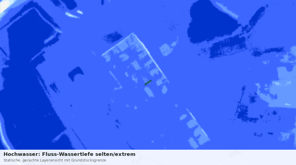 Statische Kartenansicht: Hochwasser: Fluss-Wassertiefe selten/extrem
