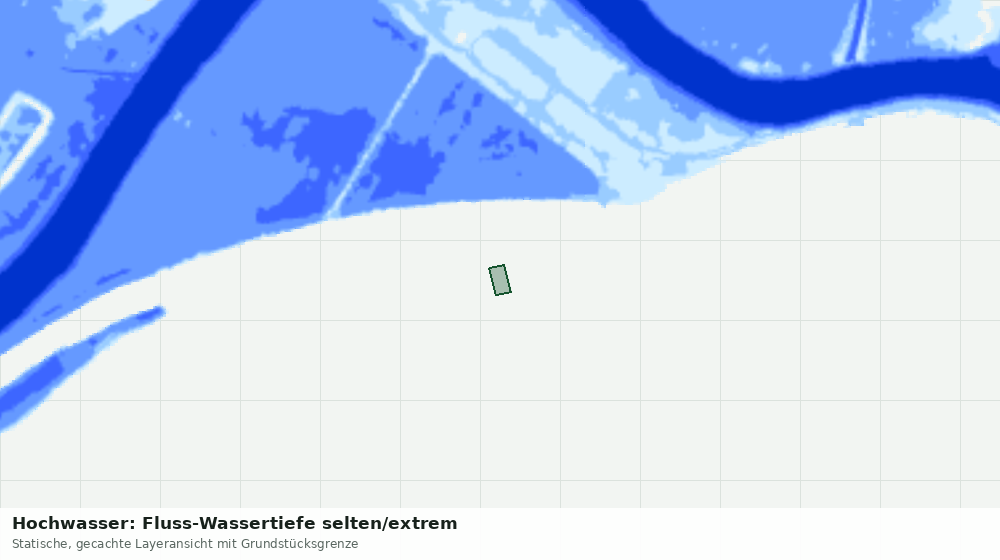 Statische Kartenansicht: Hochwasser: Fluss-Wassertiefe selten/extrem