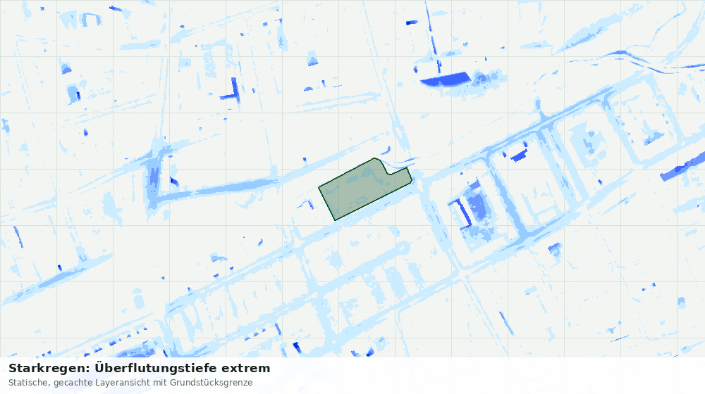 Statische Kartenansicht: Starkregen: Überflutungstiefe extrem