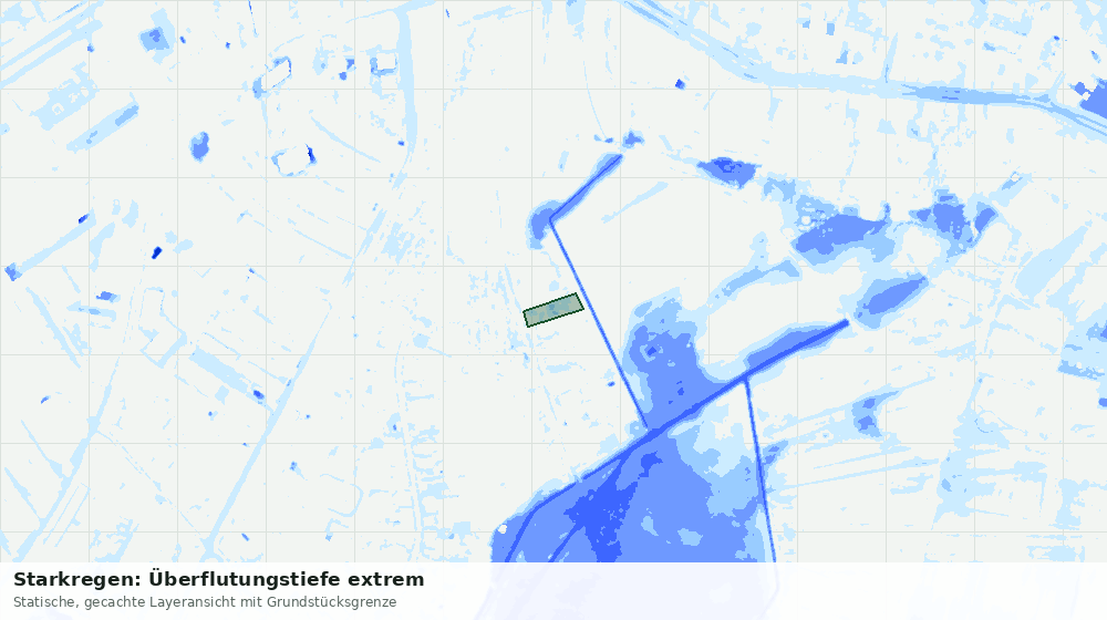 Statische Kartenansicht: Starkregen: Überflutungstiefe extrem