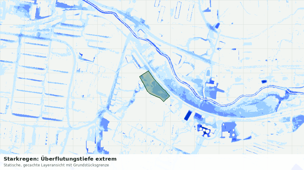 Statische Kartenansicht: Starkregen: Überflutungstiefe extrem