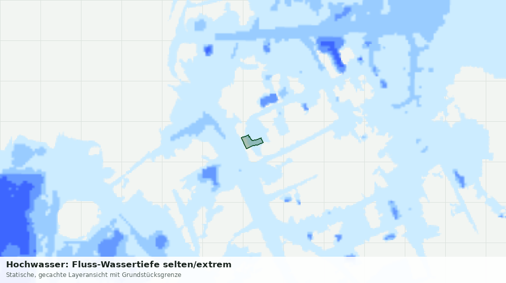 Statische Kartenansicht: Hochwasser: Fluss-Wassertiefe selten/extrem