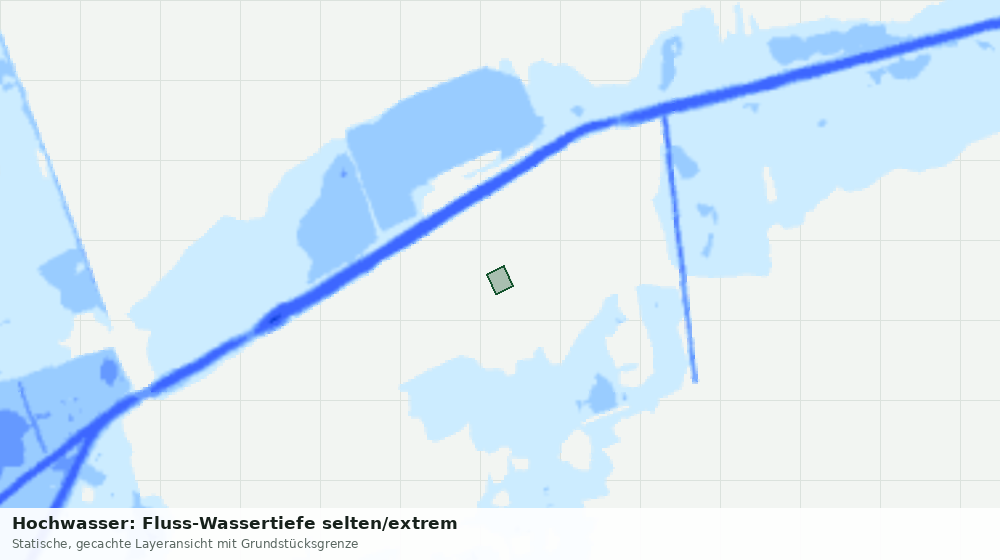 Statische Kartenansicht: Hochwasser: Fluss-Wassertiefe selten/extrem