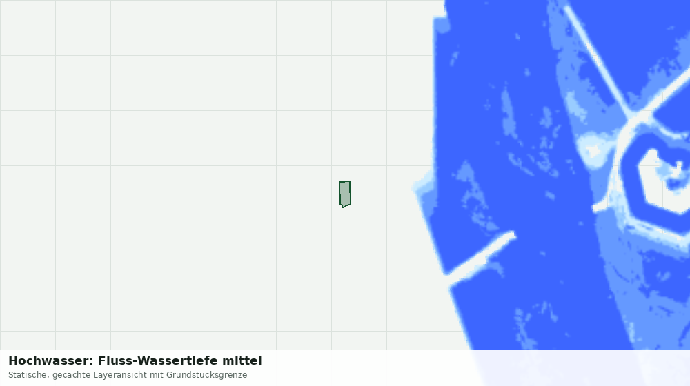 Statische Kartenansicht: Hochwasser: Fluss-Wassertiefe mittel