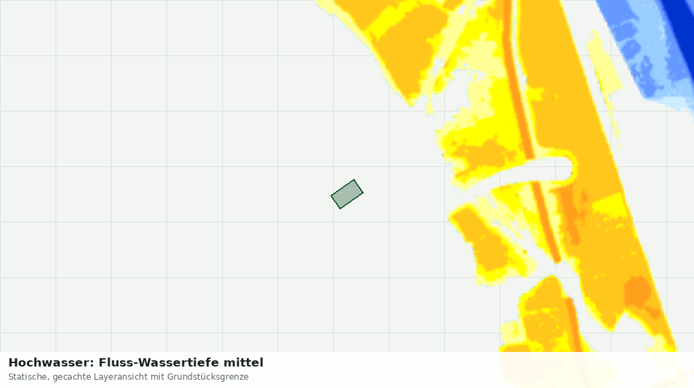 Statische Kartenansicht: Hochwasser: Fluss-Wassertiefe mittel
