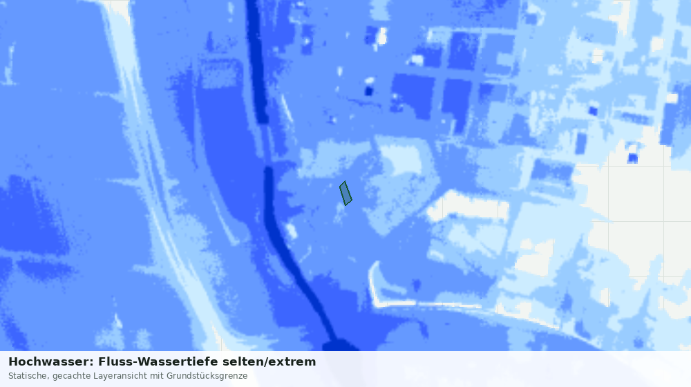 Statische Kartenansicht: Hochwasser: Fluss-Wassertiefe selten/extrem