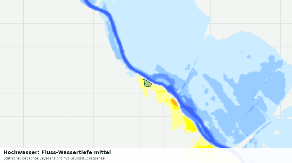 Statische Kartenansicht: Hochwasser: Fluss-Wassertiefe mittel