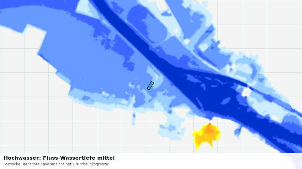 Statische Kartenansicht: Hochwasser: Fluss-Wassertiefe mittel