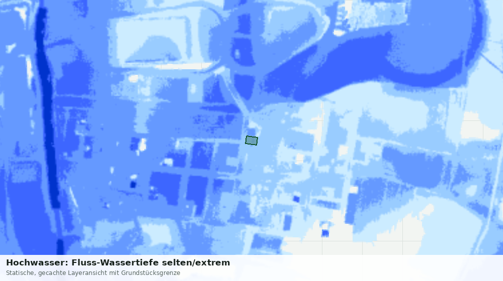 Statische Kartenansicht: Hochwasser: Fluss-Wassertiefe selten/extrem