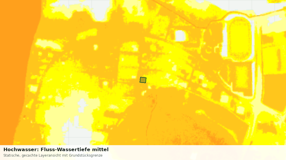 Statische Kartenansicht: Hochwasser: Fluss-Wassertiefe mittel