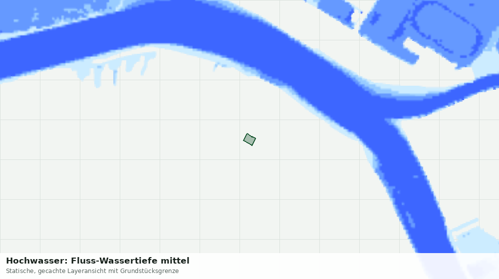 Statische Kartenansicht: Hochwasser: Fluss-Wassertiefe mittel