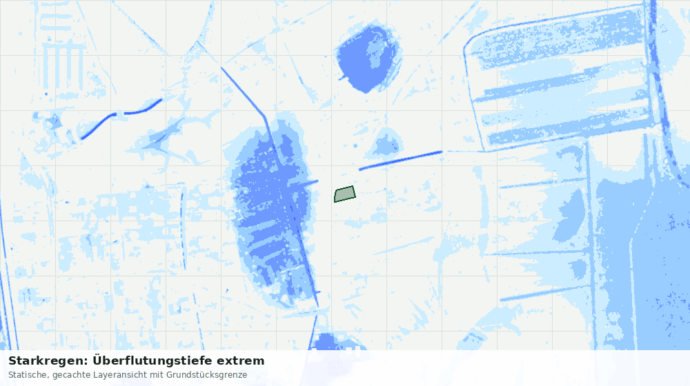 Statische Kartenansicht: Starkregen: Überflutungstiefe extrem