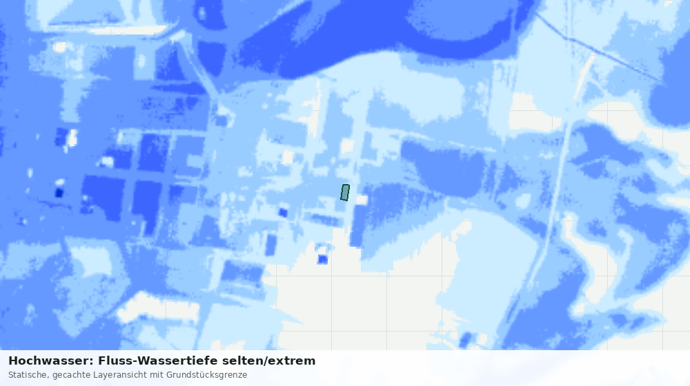 Statische Kartenansicht: Hochwasser: Fluss-Wassertiefe selten/extrem