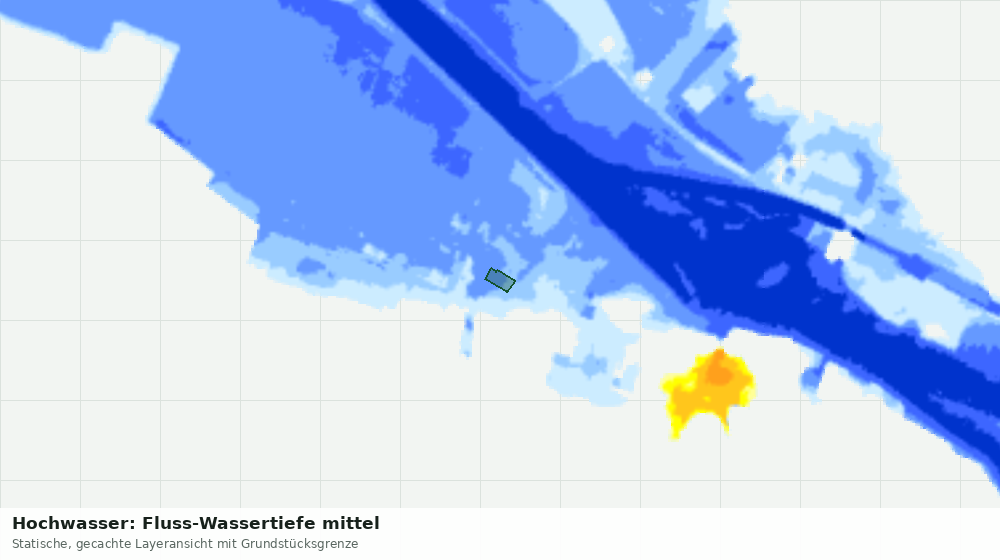 Statische Kartenansicht: Hochwasser: Fluss-Wassertiefe mittel