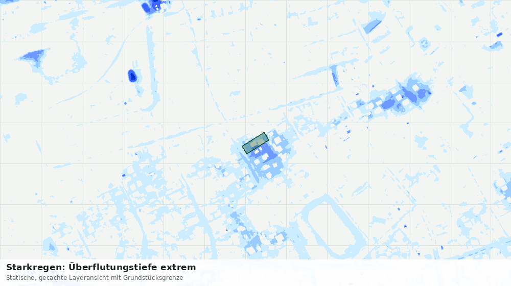 Statische Kartenansicht: Starkregen: Überflutungstiefe extrem