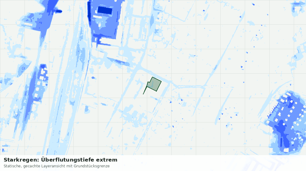 Statische Kartenansicht: Starkregen: Überflutungstiefe extrem