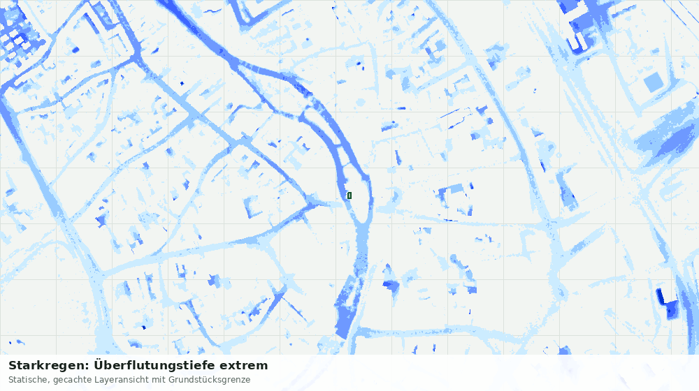 Statische Kartenansicht: Starkregen: Überflutungstiefe extrem
