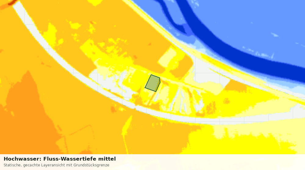 Statische Kartenansicht: Hochwasser: Fluss-Wassertiefe mittel