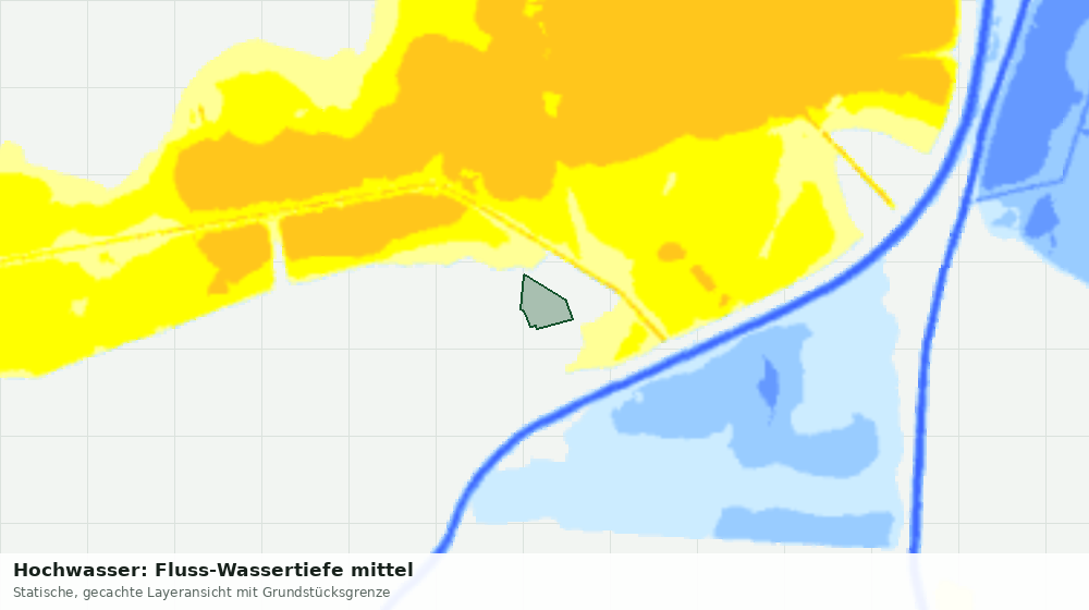 Statische Kartenansicht: Hochwasser: Fluss-Wassertiefe mittel
